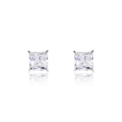 Boucles D'oreilles Puces Alys Argent Blanc Oxyde De Zirconium - Boucles d'oreilles fantaisie Femme | Histoire d’Or