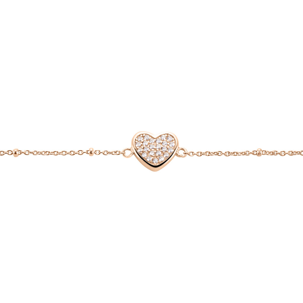 Bracelet Pascual Argent Met Rose Oxyde De Zirconium - Bracelets Coeur Femme | Histoire d’Or