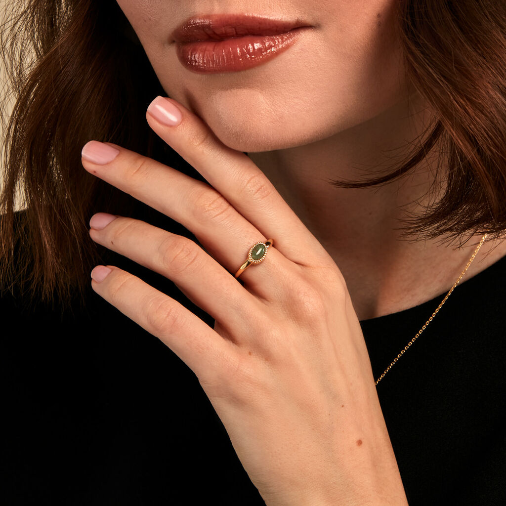 Bague Memory Plaqu&eacute; Or Jaune Aventurine - Bagues solitaires Femme | Histoire d&rsquo;Or