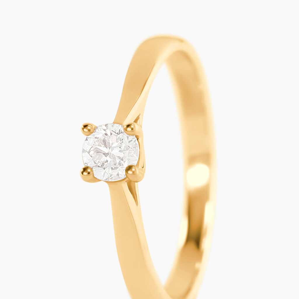 Bague Solitaire Victoria Or Jaune Diamant - Bagues solitaires Femme | Histoire d&rsquo;Or