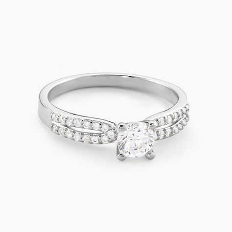 Bague Solitaire Solitea Argent Blanc Oxyde De Zirconium - Bagues solitaires Femme | Histoire d&rsquo;Or