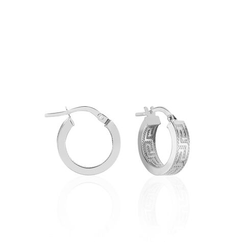 Créoles Ugenie Or Blanc - Boucles d'oreilles créoles Femme | Histoire d’Or