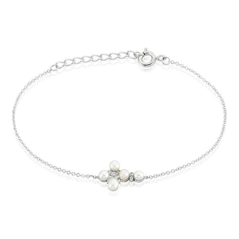 Bracelet Argent Blanc Burt Perles De Culture Oxydes De Zirconium - Bracelets Femme | Histoire d&rsquo;Or