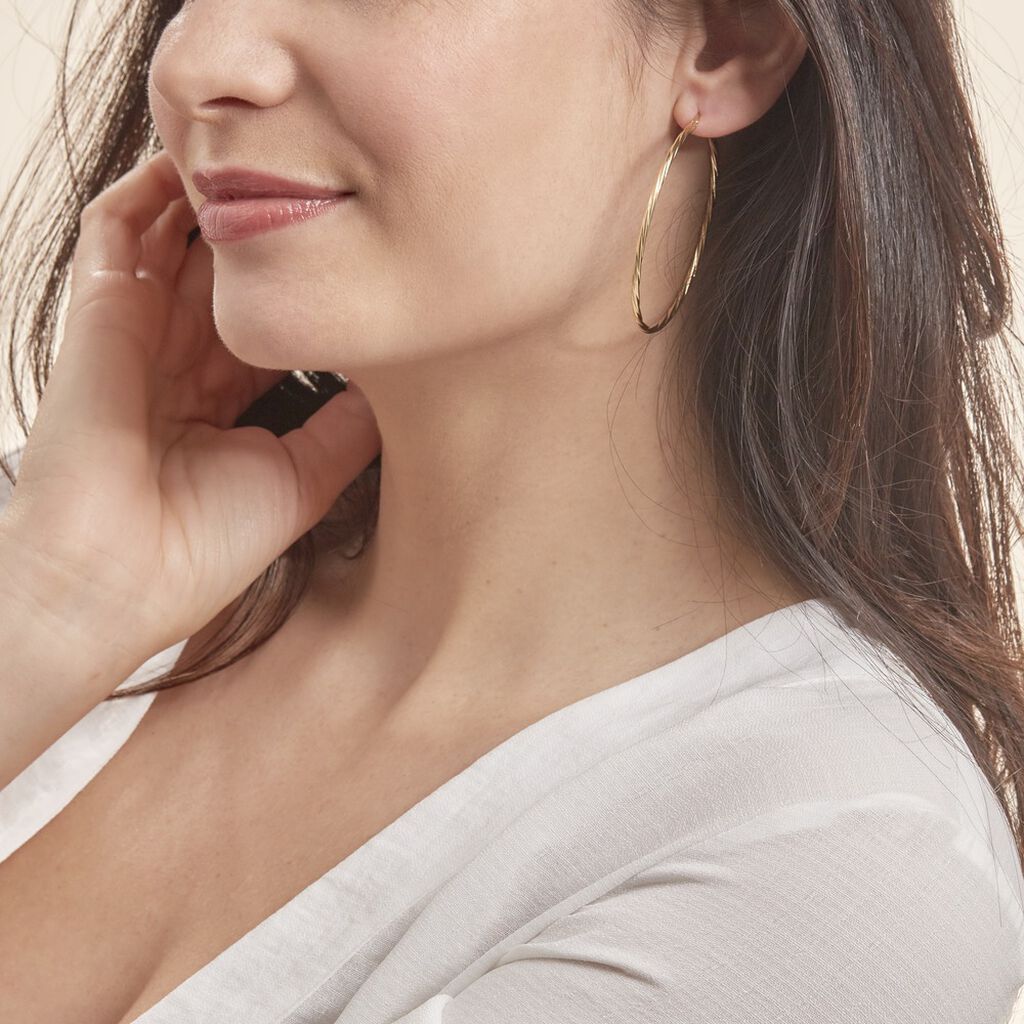 Créoles Youri Or Jaune - Boucles d'oreilles créoles Femme | Histoire d’Or