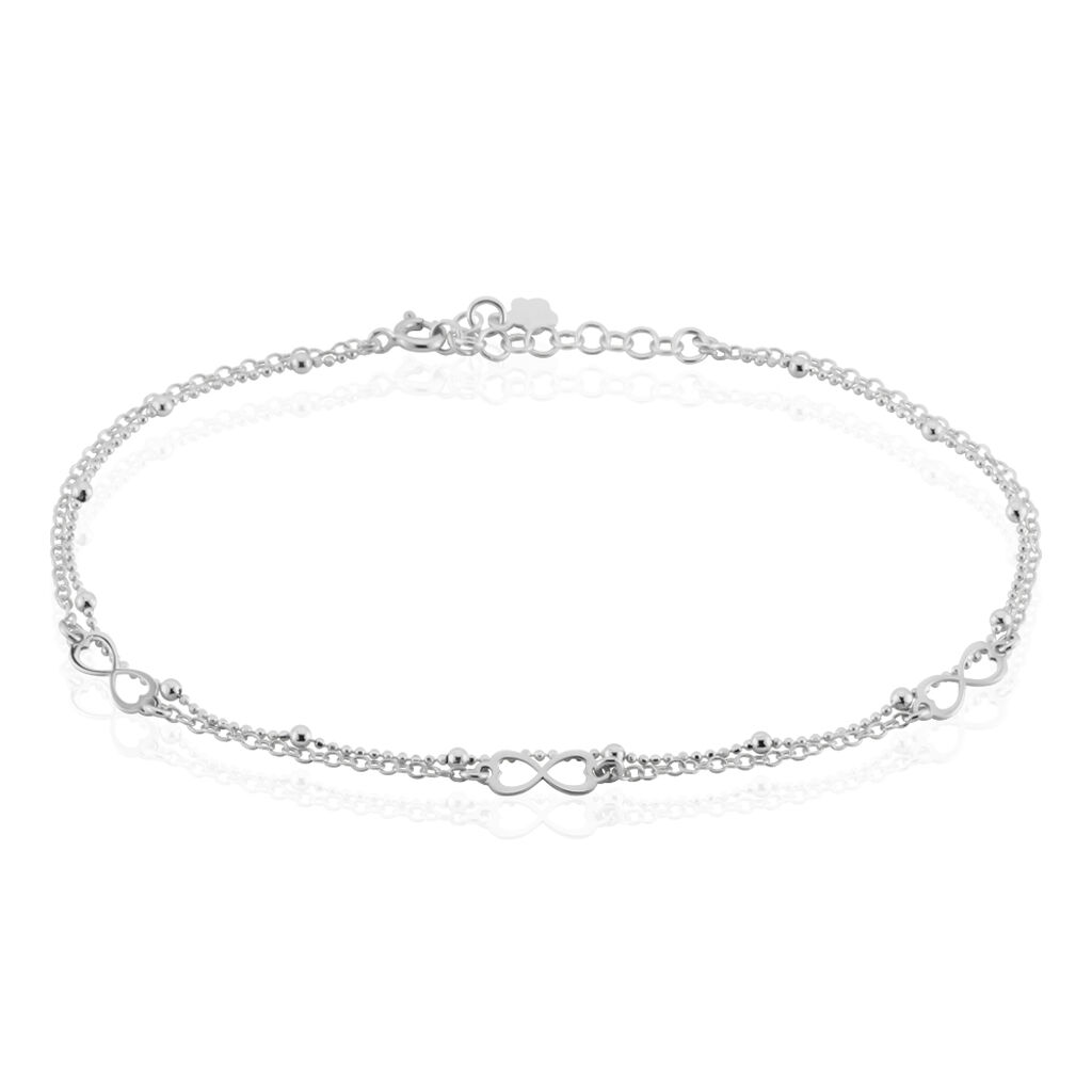 chaã®ne de cheville azur argent blanc