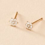 Boucles D'Oreilles Puces Barnabas Or Jaune Oxyde De Zirconium - Clous d'oreilles Femme | Histoire d&rsquo;Or