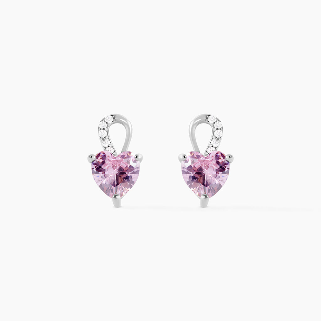 Boucles D'oreilles Puces Argent Blanc Atieno Oxyde De Zirconium - Boucles d'oreilles fantaisie Femme | Histoire d&rsquo;Or