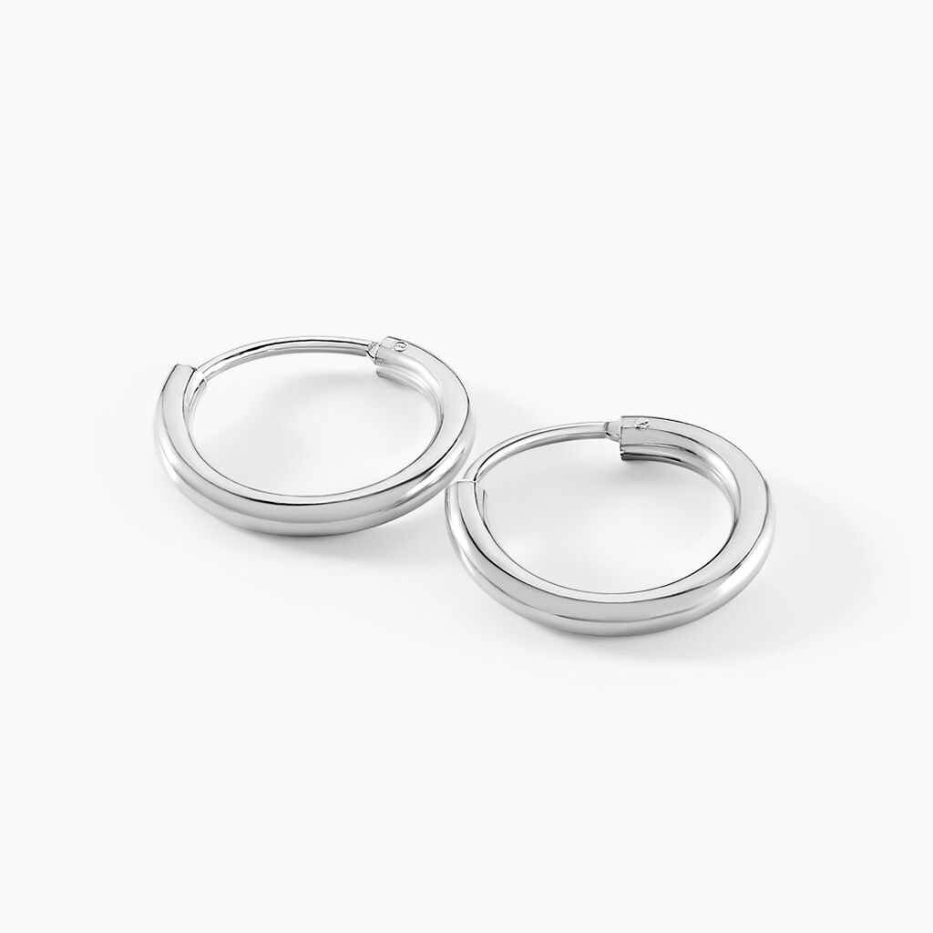 Créoles Argent Blanc Olympia - Boucles d'oreilles créoles Femme | Histoire d’Or