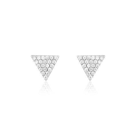 Boucles D'oreilles Puces Brendana Argent Blanc Oxyde De Zirconium - Boucles d'oreilles fantaisie Femme | Histoire d’Or