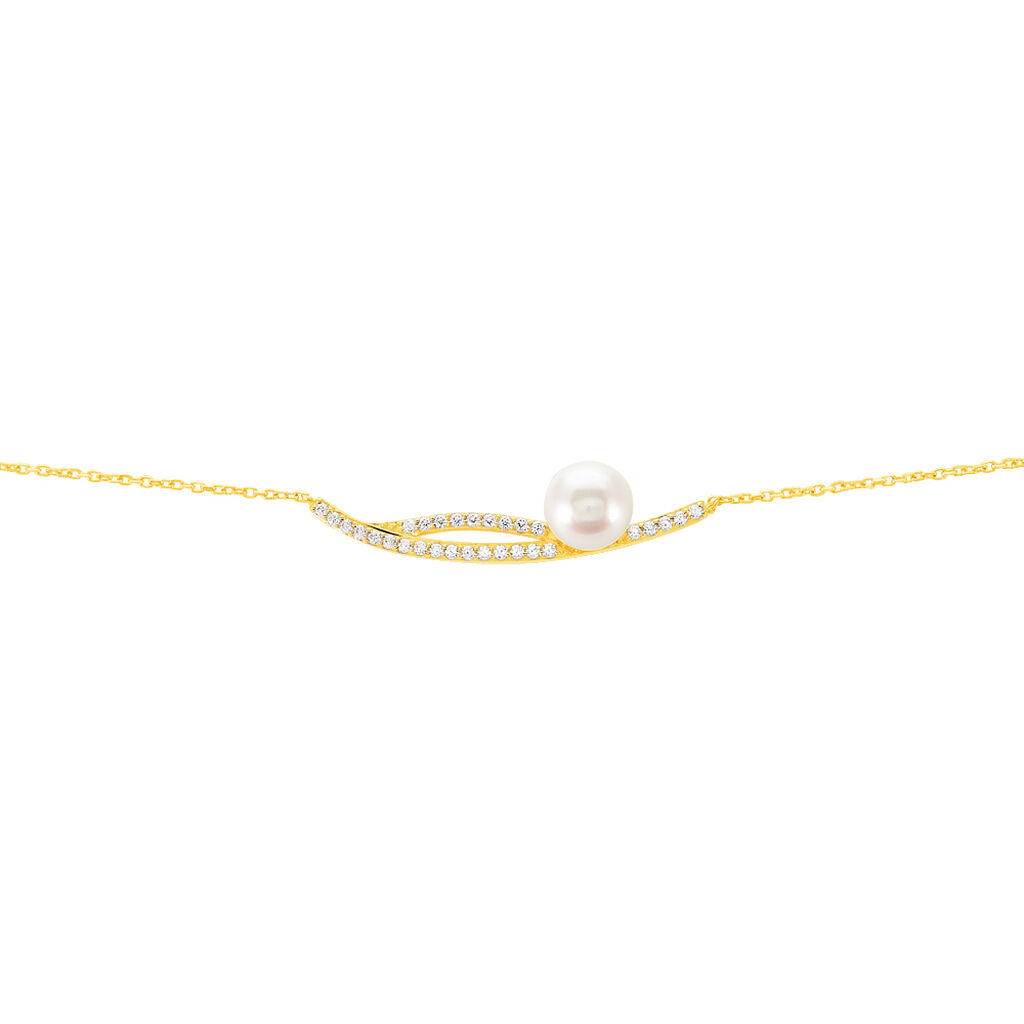 Bracelet Tesnimae Or Jaune Oxyde De Zirconium Et Perle De Culture - Bracelets Femme | Histoire d’Or