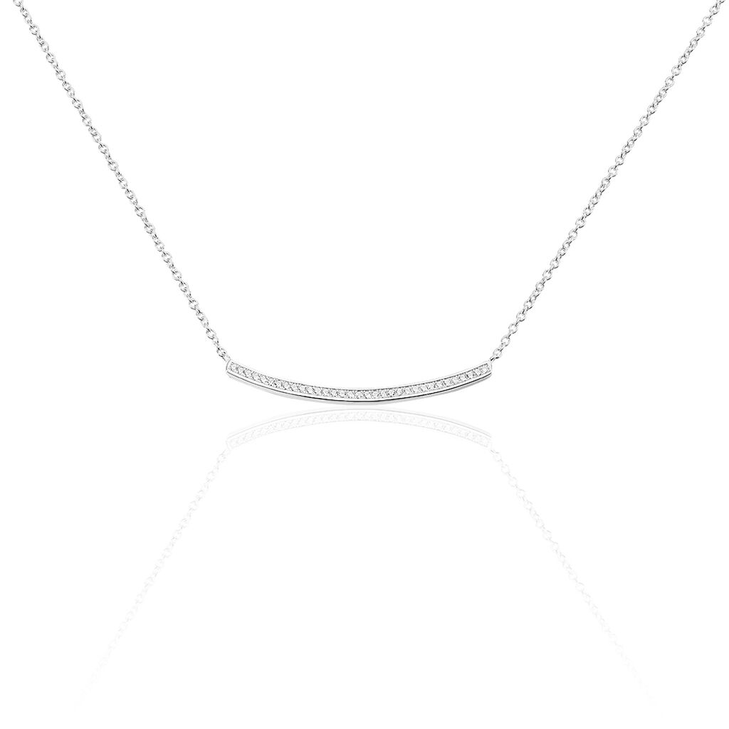 Collier Judith Argent Blanc Oxyde De Zirconium - Colliers fantaisie Femme | Histoire d&rsquo;Or