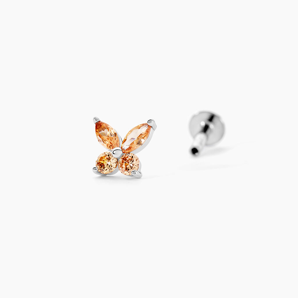 Piercing Clairette Argent Blanc Oxyde De Zirconium - Piercings d'oreilles Femme | Histoire d&rsquo;Or