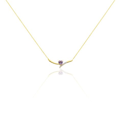 Collier Eva Or Jaune Amethyste Et Oxyde De Zirconium - Colliers Femme | Histoire d’Or