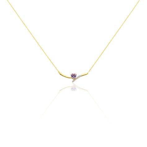 Collier Eva Or Jaune Amethyste Et Oxyde De Zirconium - Colliers Femme | Histoire d’Or