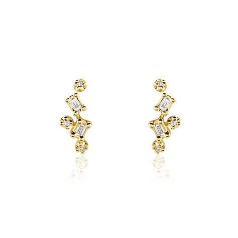 Boucles D'oreilles Puces Joy Or Jaune Diamant - Clous d'oreilles Femme | Histoire d&rsquo;Or