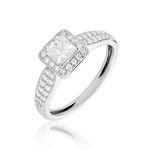 Solitaire Or Blanc  Princessa Diamant Synthetique - Bagues solitaires Femme | Histoire d&rsquo;Or
