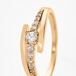 Bague Auberi Plaqu&eacute; Or Jaune Oxyde De Zirconium - Bagues solitaires Femme | Histoire d&rsquo;Or