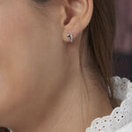 Boucles D'oreilles Puces Dauphinos Argent Blanc - Boucles d'oreilles fantaisie Enfant | Histoire d&rsquo;Or