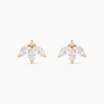 Boucles D'oreilles Puces Margret Or Jaune Oxyde De Zirconium - Clous d'oreilles Femme | Histoire d&rsquo;Or