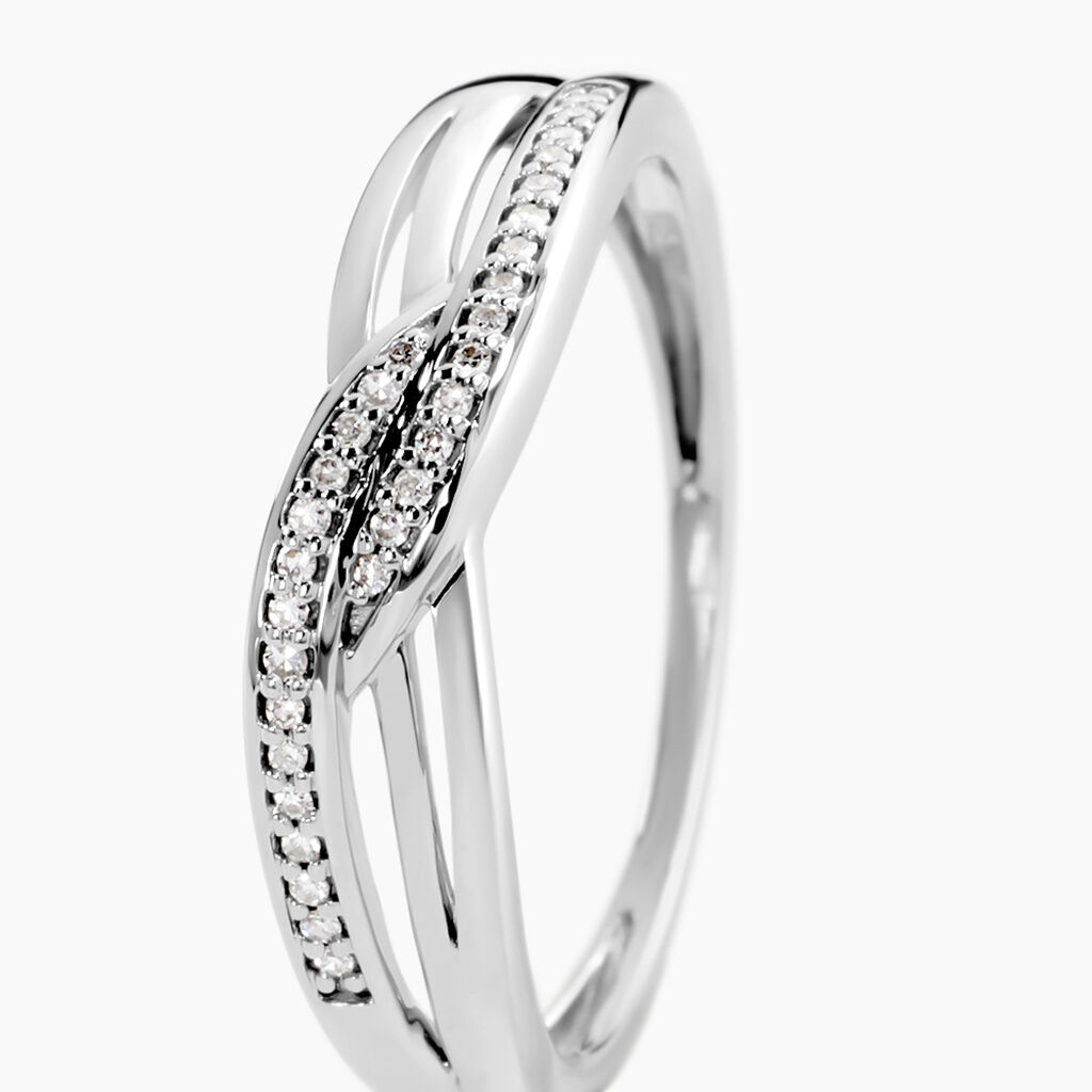 Bague Ilariane Or Blanc Diamant - Bagues avec pierre Femme | Histoire d&rsquo;Or