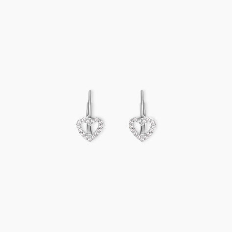 Boucles D'oreilles Pendantes Elisene Argent Blanc Oxyde De Zirconium - Boucles d'oreilles fantaisie Femme | Histoire d&rsquo;Or