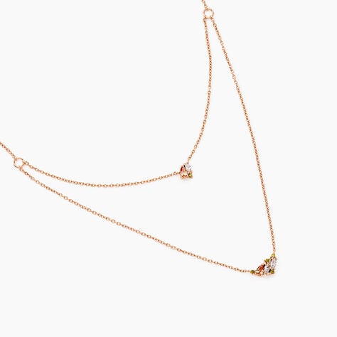Collier Camelia Argent Rose Oxyde De Zirconium - Colliers fantaisie Femme | Histoire d’Or