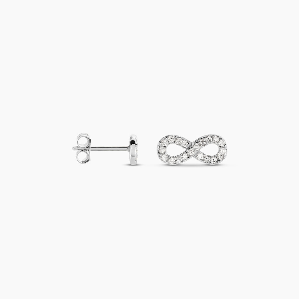 Boucles D'oreilles Puces Emrys Argent Blanc Oxyde De Zirconium - Boucles d'oreilles fantaisie Femme | Histoire d’Or