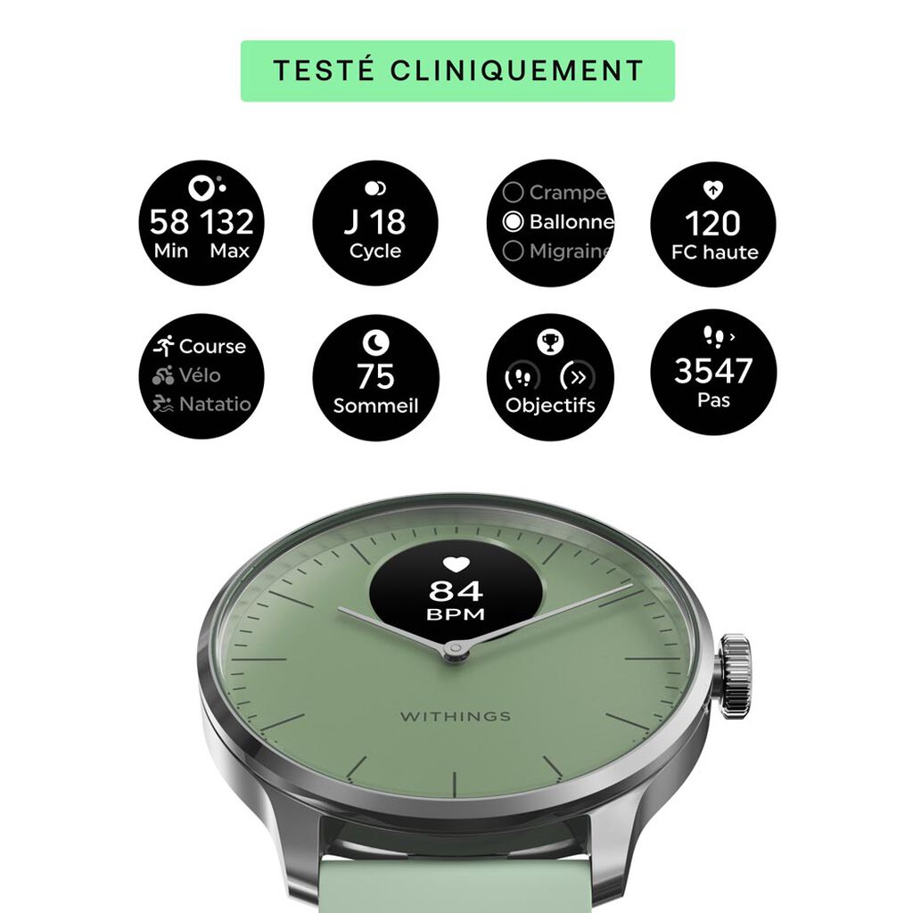 Montre Connectée Withings Scanwatch Light - Montres connectées Femme | Histoire d’Or