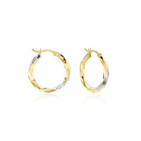 Créoles Ajinie Fil Rond Or Bicolore - Boucles d'oreilles créoles Femme | Histoire d’Or