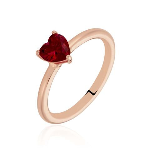 Bague Solitaire Kelvyn Argent Rose Oxyde De Zirconium - Bagues solitaires Femme | Histoire d&rsquo;Or