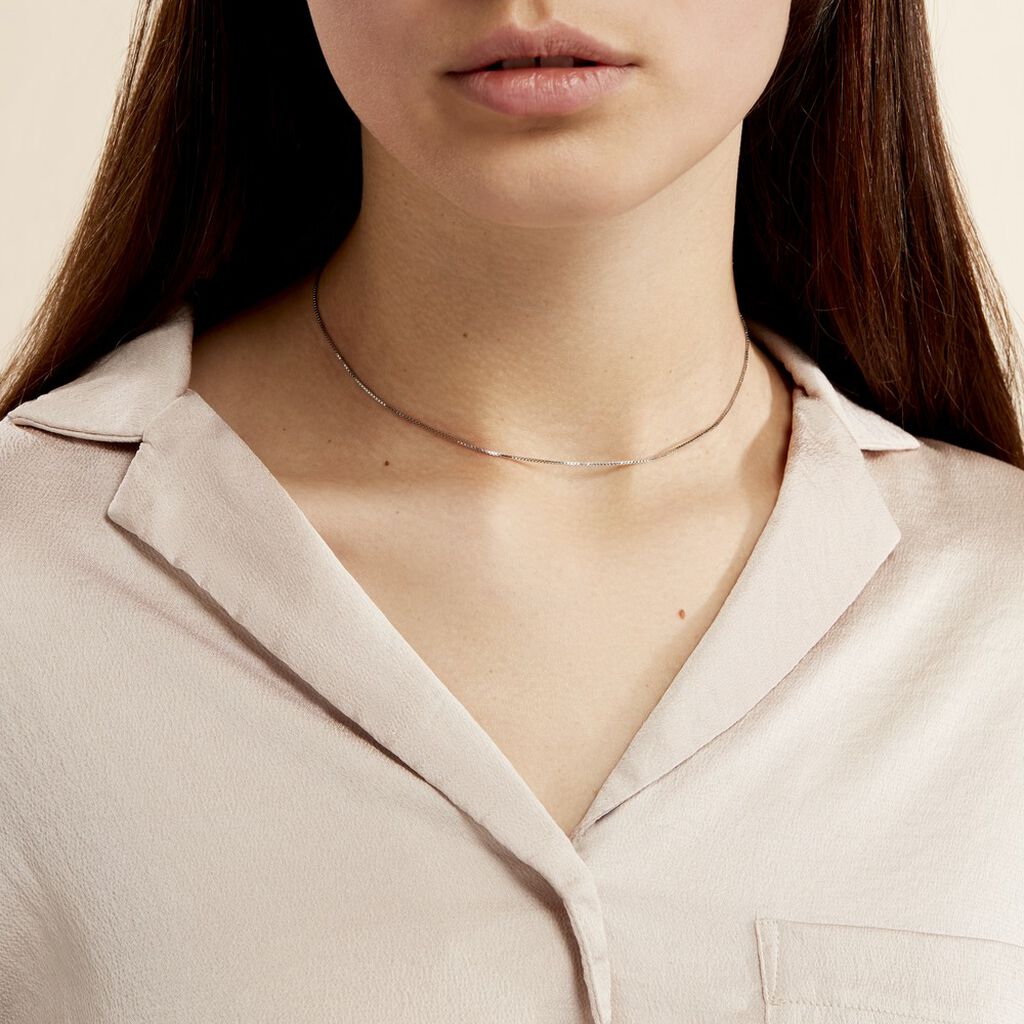 Chaîne Alyze Argent Blanc - Chaines Femme | Histoire d’Or