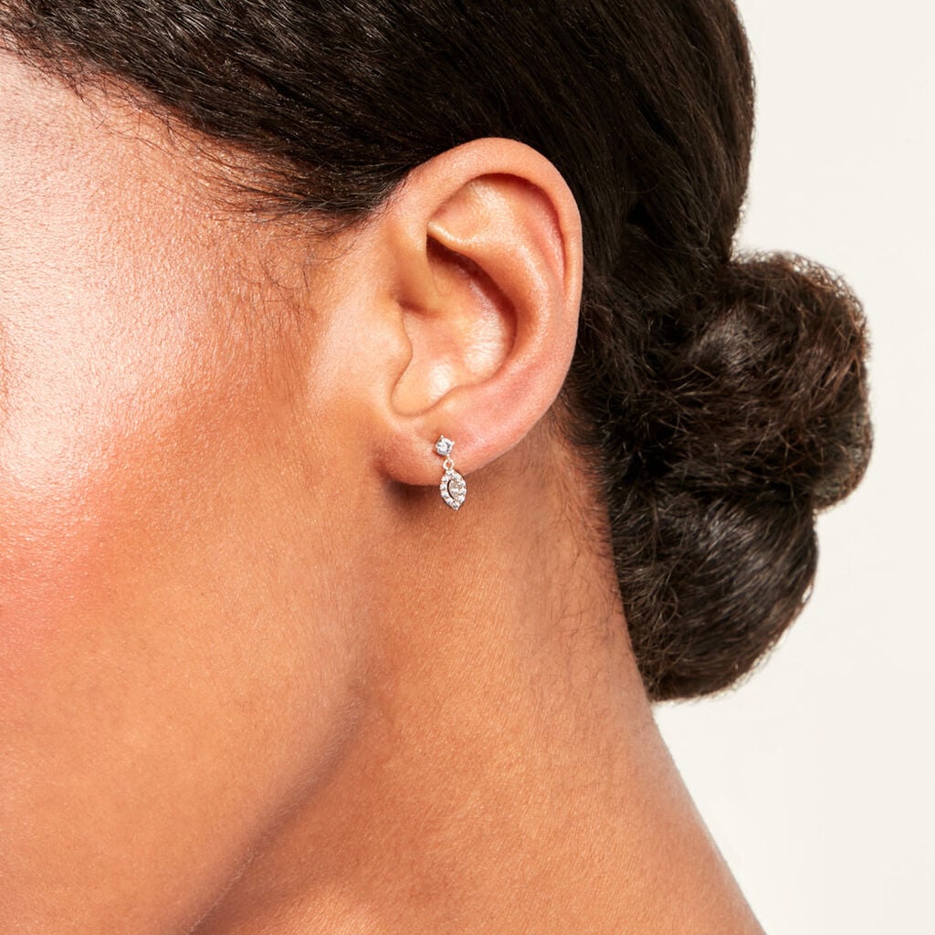 Boucles D'Oreilles Pendantes Osana Or Jaune Oxyde De Zirconium - Boucles d'oreilles pendantes Femme | Histoire d&rsquo;Or