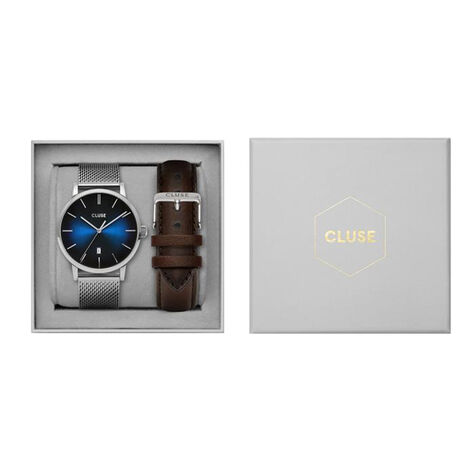 Coffret Montre Cluse Aravis Bleu Fumé - Montres Homme | Histoire d’Or