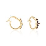 Cr&eacute;oles C&eacute;ph&eacute;e Plaqu&eacute; Or Dor&eacute; Pierres De Synth&egrave;ses - Boucles d'oreilles cr&eacute;oles Femme | Histoire d&rsquo;Or