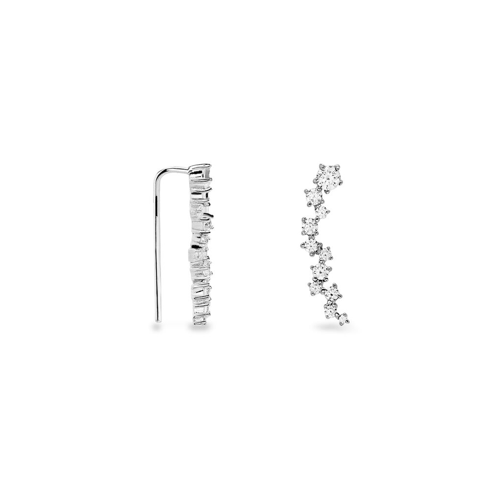 Bijoux D¿oreilles Grimpants Enza Argent Blanc Oxyde De Zirconium - Boucles d'oreilles fantaisie Femme | Histoire d’Or