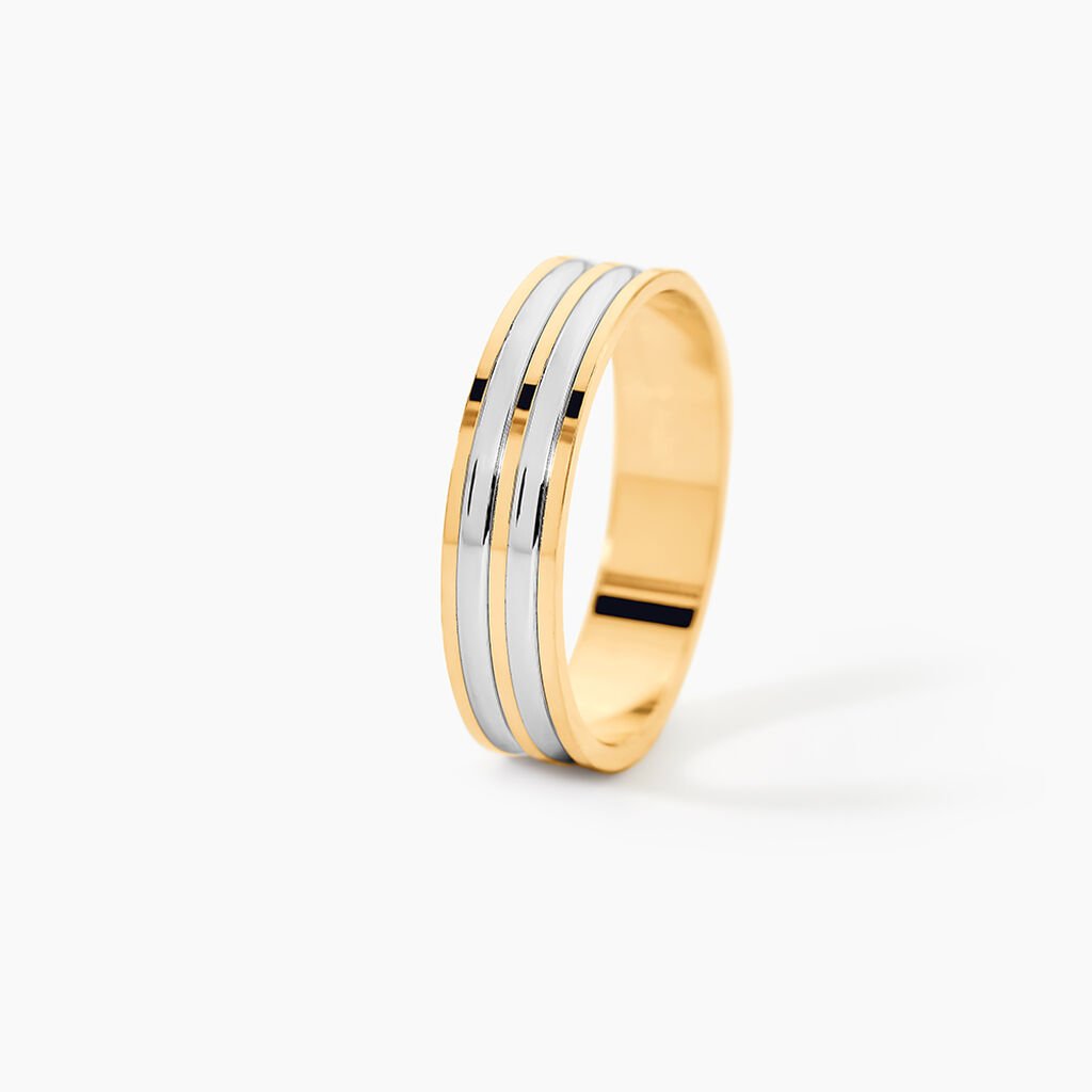 Alliance Aharon Or Bicolore - Alliances Unisex | Histoire d&rsquo;Or