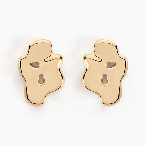 Boucles D'oreilles Puces Organic Plaqué Or Jaune - Boucles d'oreilles fantaisie Femme | Histoire d’Or