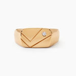 Chevali&egrave;re Plaqu&eacute; Or Jaune Gyorgy Oxyde De Zirconium - Bagues solitaires Homme | Histoire d&rsquo;Or