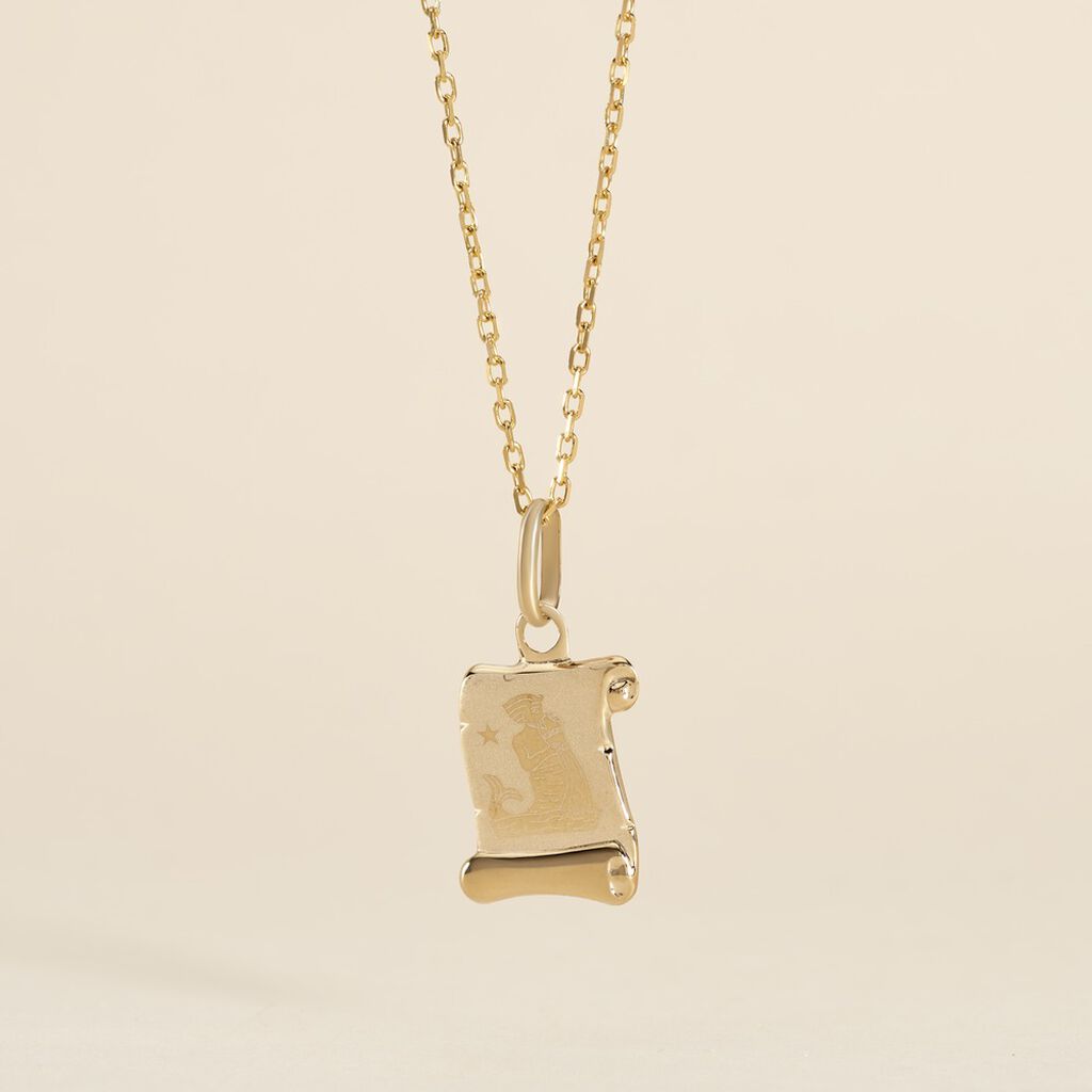 Pendentif Lamie Zodiaque Parchemin Or Jaune - Pendentifs Zodiaque Famille | Histoire d&rsquo;Or
