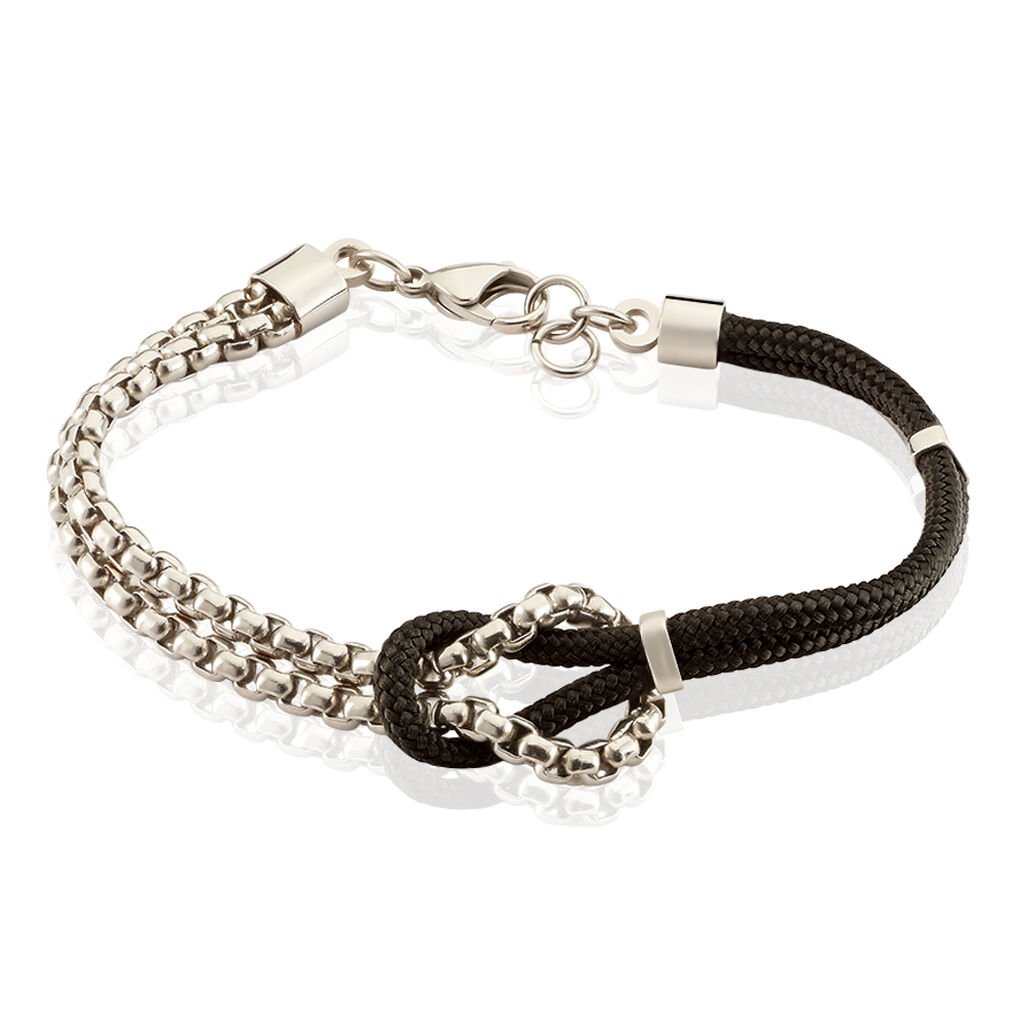 Bracelet Thymeo Acier Blanc - Bracelets cordon Homme | Histoire d’Or