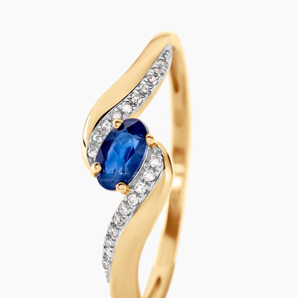Bague Celestine Or Jaune Saphir Et Diamant - Bagues solitaires Femme | Histoire d’Or