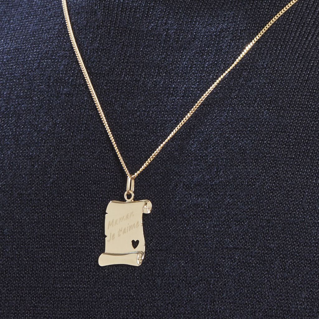 Pendentif Irenca Message Parchemin Or Jaune - Pendentifs Famille | Histoire d’Or