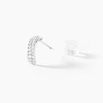 Boucles D'oreilles Puces Aglae Or Blanc Oxyde De Zirconium - Clous d'oreilles Femme | Histoire d&rsquo;Or