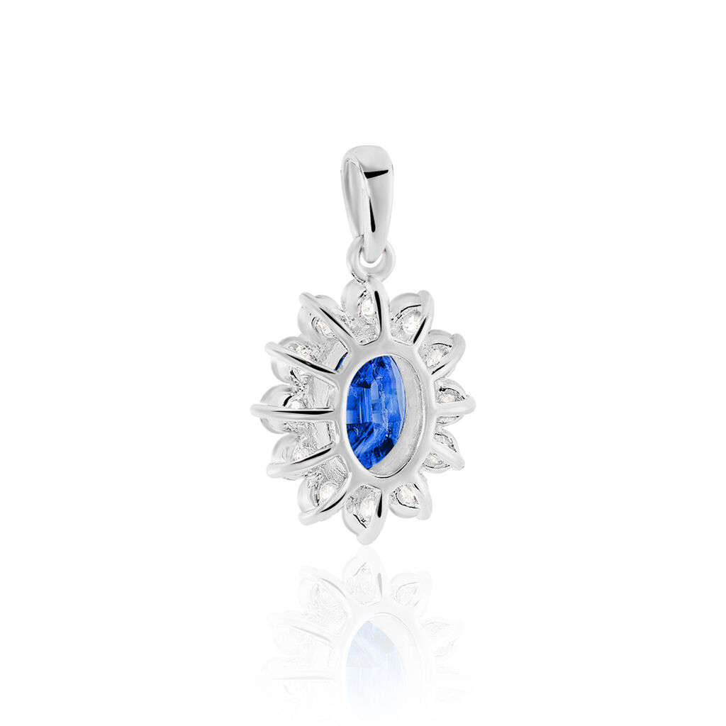 Pendentif Or Blanc Saphir Diamants - Pendentifs Femme | Histoire d’Or