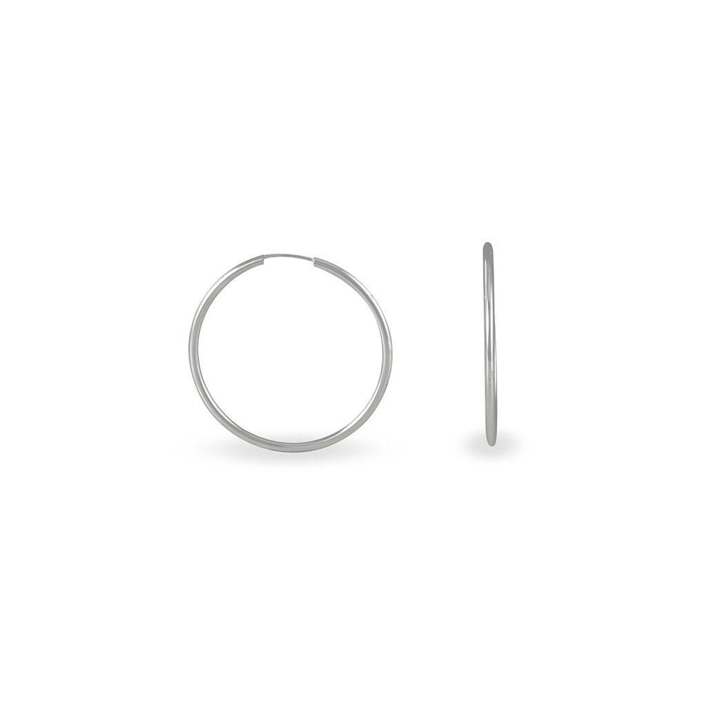 Créoles Valencina Or Blanc - Boucles d'oreilles créoles Femme | Histoire d’Or