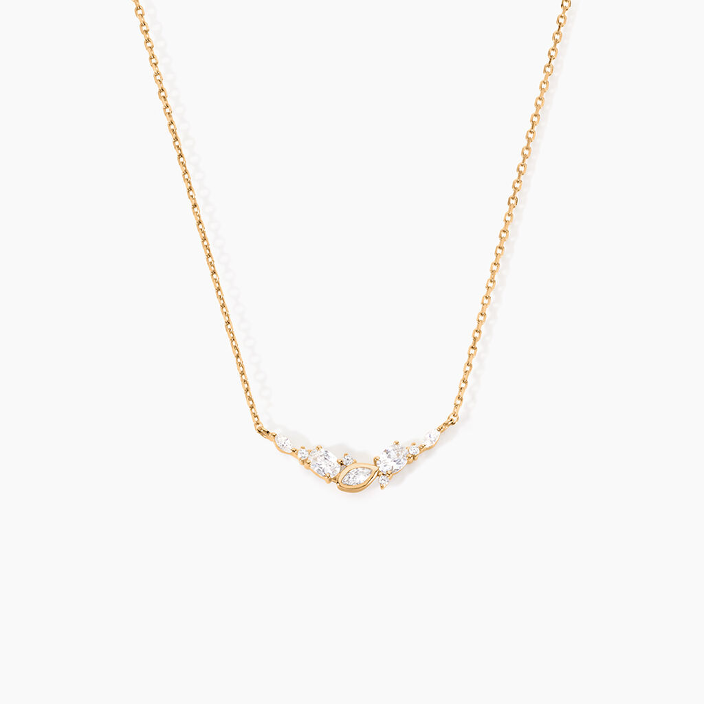 Collier Aurena Plaqu&eacute; Or Jaune Oxyde De Zirconium - Colliers Femme | Histoire d&rsquo;Or