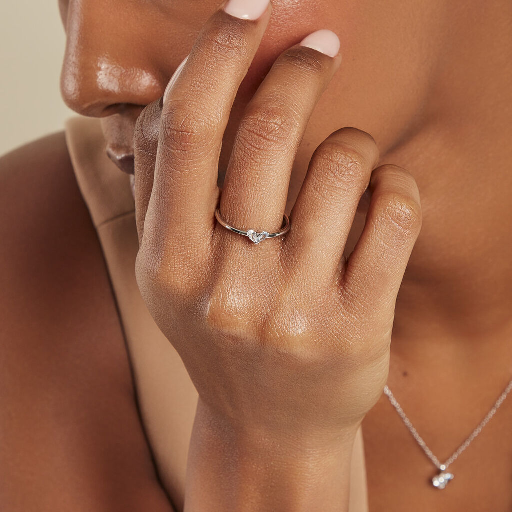 Bague Myhalf Argent Blanc Oxyde De Zirconium - Bagues Coeur Femme | Histoire d’Or