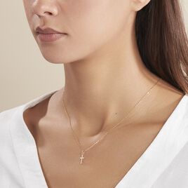 Pendentif Alyssa Croix Or Jaune - Pendentifs Baptême Famille | Histoire d’Or