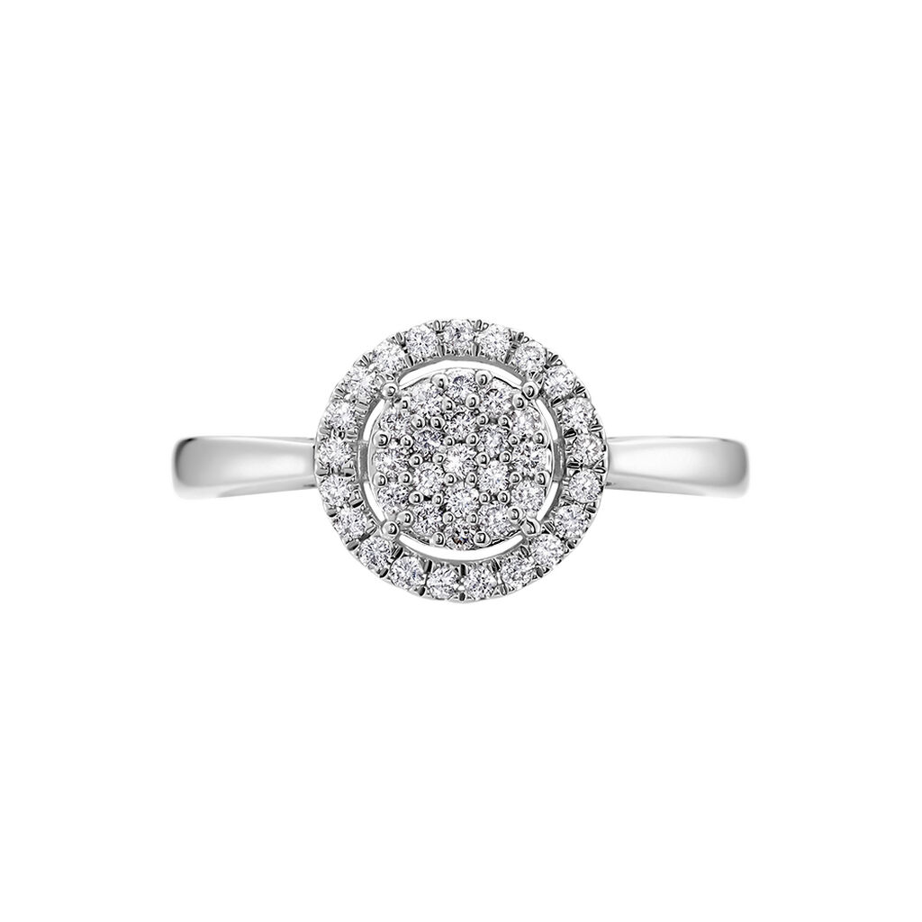 Bague Or Blanc Nawra Diamants Synthétiques - Bagues avec pierre Femme | Histoire d’Or