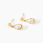 Boucles D'oreilles Pendantes Phaenna Or Jaune Oxyde De Zirconium - Boucles d'oreilles pendantes Femme | Histoire d&rsquo;Or